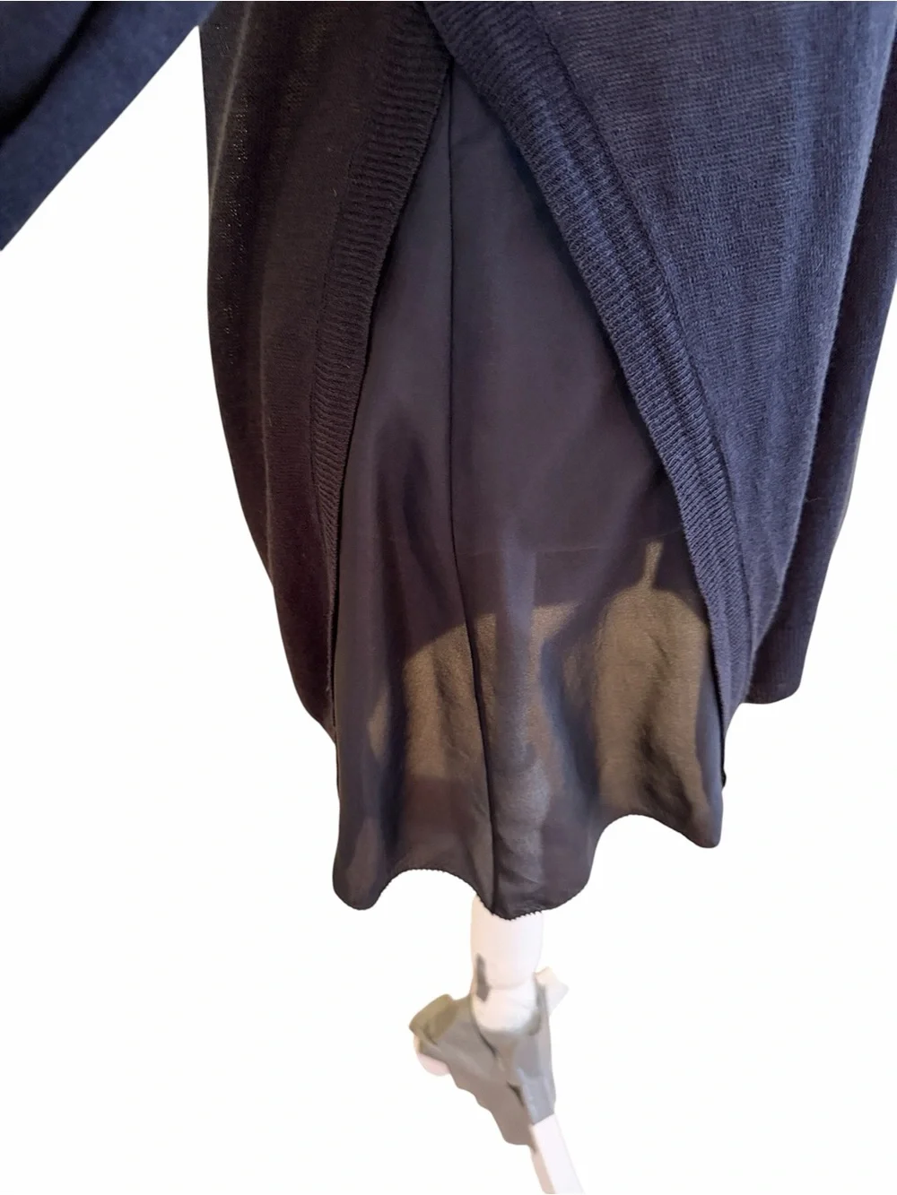 Eileen Fisher Black Lightweight Black Linen/Silk Open-Front Cardigan Sweater M